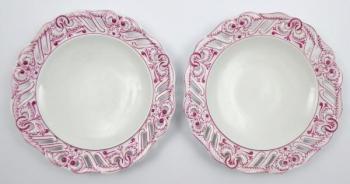 Slavkov - Dva talíře s purpurovým ornamentem Slavkov - Dva talíře s purpurovým ornamentem